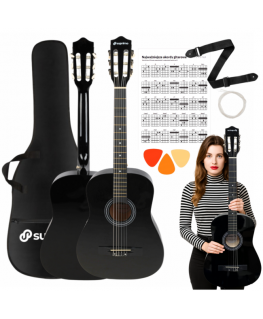 Salvador Cortez SUPRIMO CGS2 BK 4/4 klasikinė gitara, juoda, mokymuisi
