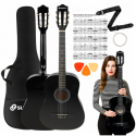 Salvador Cortez SUPRIMO CGS2 BK 4/4 classical guitar, black, for learning Salvador Cortez SUPRIMO CGS2 BK 4/4 classical guitar, black, for learning