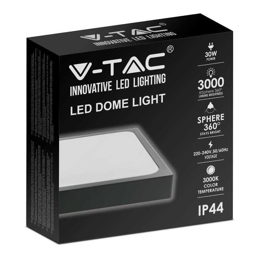 Ceiling lamp V-tac 30W LED surface lamp, black, 6500K, IP44 – 5