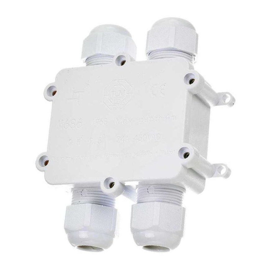 Connector for V-TAC projectors, 4 wires, white, wire diameter 8-12mm, IP68 – 2
