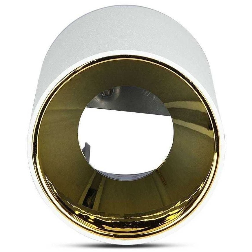Ceiling lamp GU10 bulb surface frame, V-TAC, round, white + gold color – 4