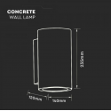 V-TAC LED wall lamp, GU10, roll-shaped, light gray, concrete V-TAC LED wall lamp, GU10, roll-shaped, light gray, concrete