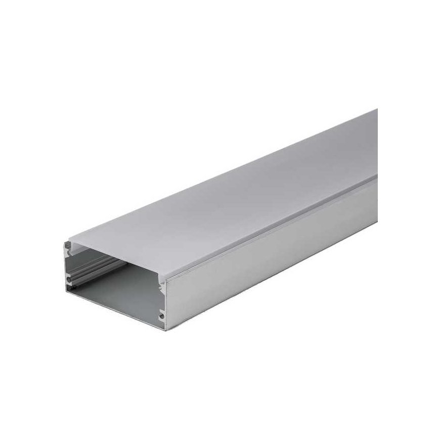 V-tac LED paviršinis profilis su dangteliu, sidabro sp., 2m – 3