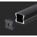 V-tac LED surface profile, black, 2m, with cover and mounting accessories V-tac LED surface profile, black, 2m, with cover and mounting accessories