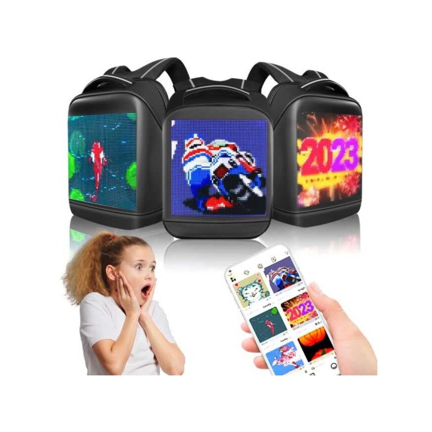 Elior DH Style Led Backpack glowing backpack with LE screen