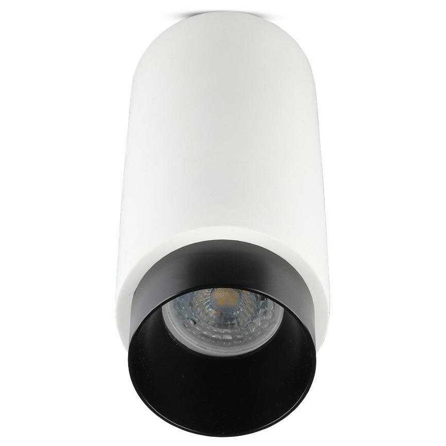 Ceiling lamp GU10 bulb surface frame, V-TAC, plaster metal, black, white. – 3