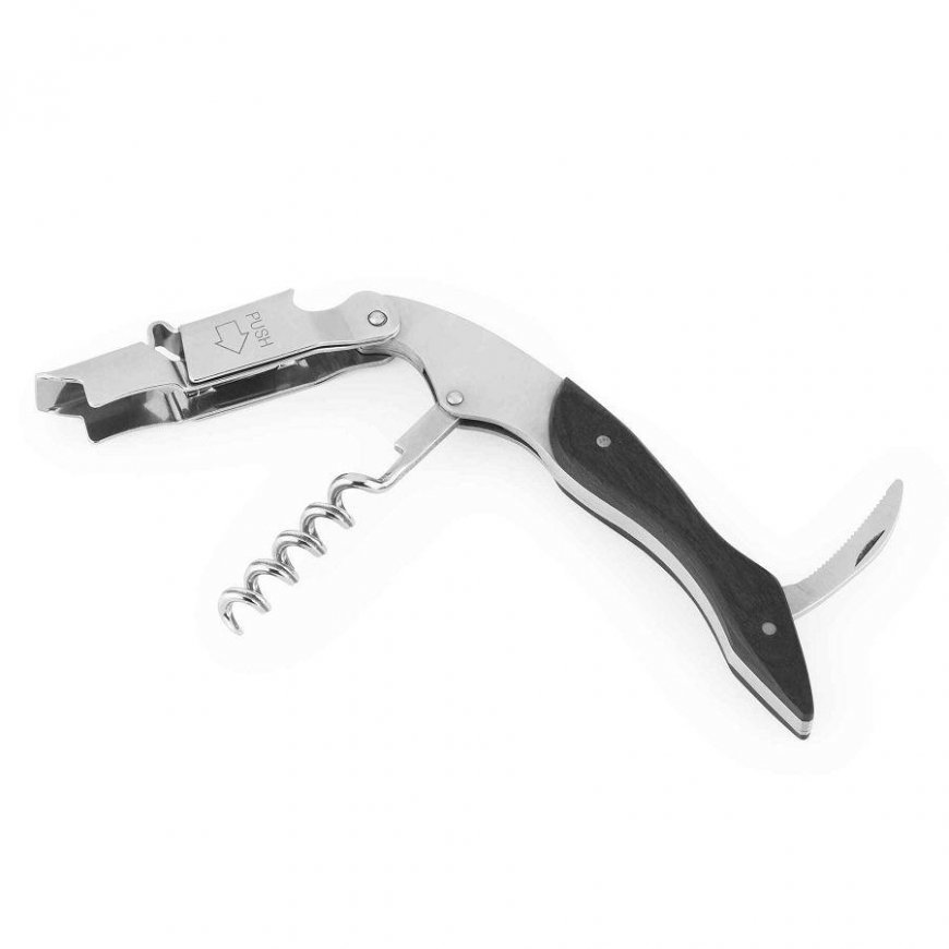 BOJ OLANETA S.L.U. BOJ 00996204 EGO Kaheastmeline pudeli avaja, musta puidust käepide