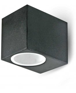 V-tac Ant seina kinnitatav GU10 hoidik, alumiinium, ruudukujuline, must, IP44