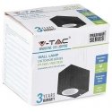 V-tac Ant wall-mounted GU10 holder, aluminum, square, black, IP44 V-tac Ant wall-mounted GU10 holder, aluminum, square, black, IP44