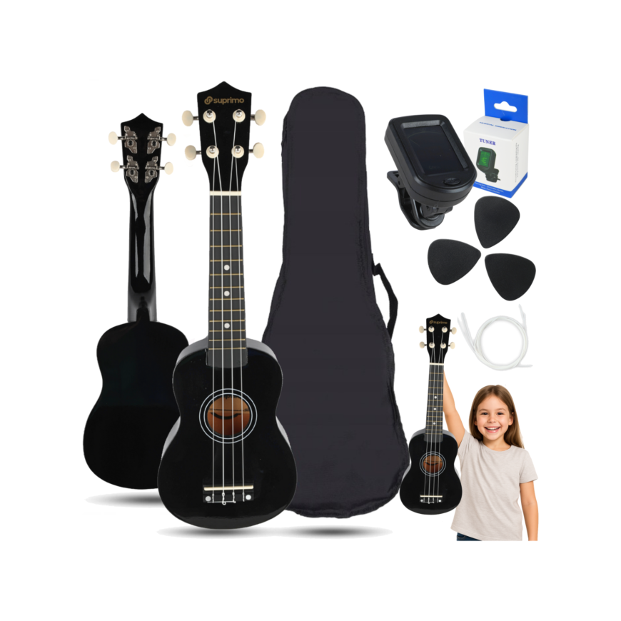 Luna Guitars SUPRIMO UK21 SET BK sopranine ukulele 21" must