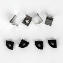 V-tac LED corner profile, black, 2m, with cover and mounting accessories V-tac LED corner profile, black, 2m, with cover and mounting accessories