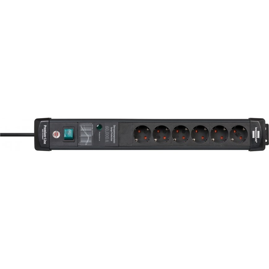 Brennenstuhl 1951160402 удлинитель 5 m 6 розетка(и) Для помещений Черный