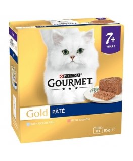 PURINA Gourmet Gold Mousse ar lasi - mitrā kaķu barība - 85g