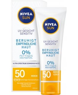 NIVEA UV Face Sensitive Protect SPF50 Pretiedeguma krēms Seja 50 Pieaugušajiem