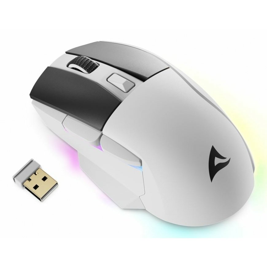 Sharkoon SGM50W hiir Mängimine Parempoolne RF Wireless + USB Type-A Optiline 6400 DPI – 2