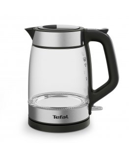 Tefal Glass Kettle KI605830 электрический чайник 1,7 L 2200 W Черный, Серебристый, Прозрачный