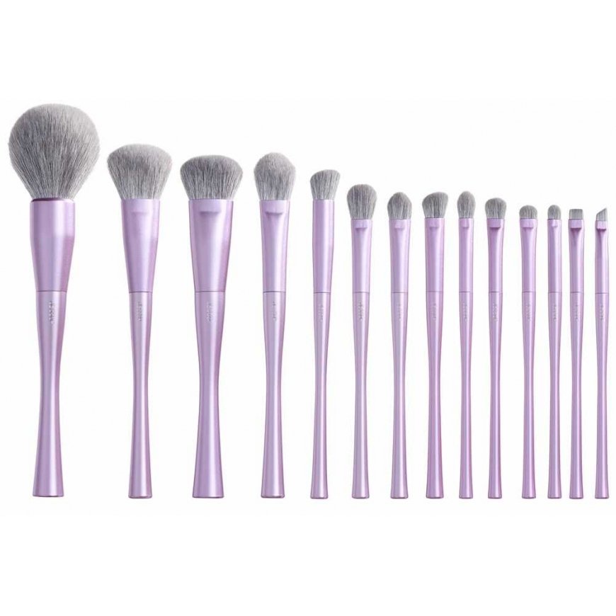 Jessup Luxury Violetne meikikomplekt pintsli makijažiks T512 14tk.
