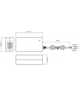 VOLTAGE Power supply impulse desktop for CCTV 12V 5A 60W plug 5.5mm / 2.1mm