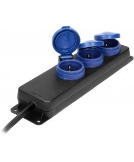 Orno Workshop Extension Cord IP44, 3 sockets 2P+Z schuko, rubber cable, H05RR-F 3x1.5mm, length 5m