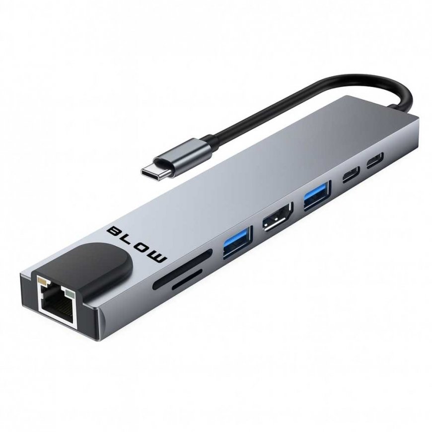 Blow USB-C разветвитель RJ45 + HDMI 100W сетевой адаптер K-08