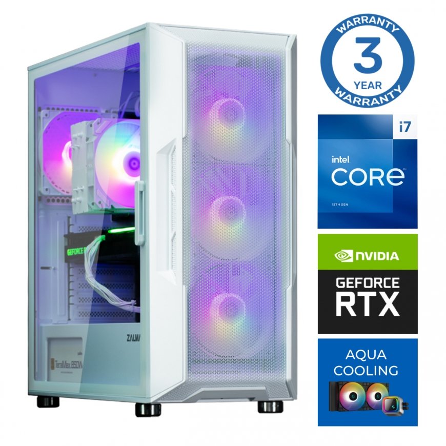 INTOP AQUA i7-14700F 16GB DDR5 1TB SSD M.2 NVME+2TB RTX5050 8GB ei-OS
