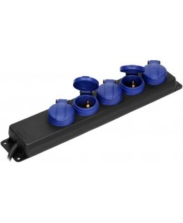 Orno töökoja pikendusjuhe, veepihustustele vastupidav, IP44, 5 pesa 2P+Z IP44, kummist „schuko“ kaabel, H05RR-F 3x1,5mm2, pikkus