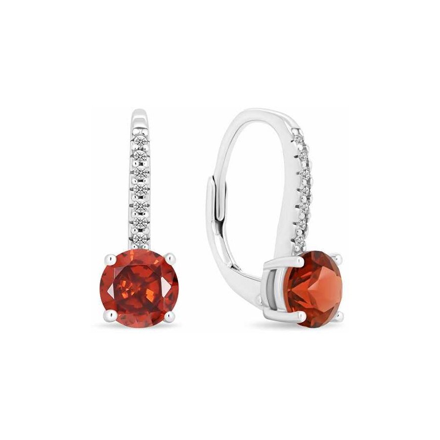 Серебряные серьги Brilio Silver Sparkling с красным цирконием EA415WGA
