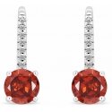 Brilio Silver Sparkling silver earrings with red zirconia EA415WGA