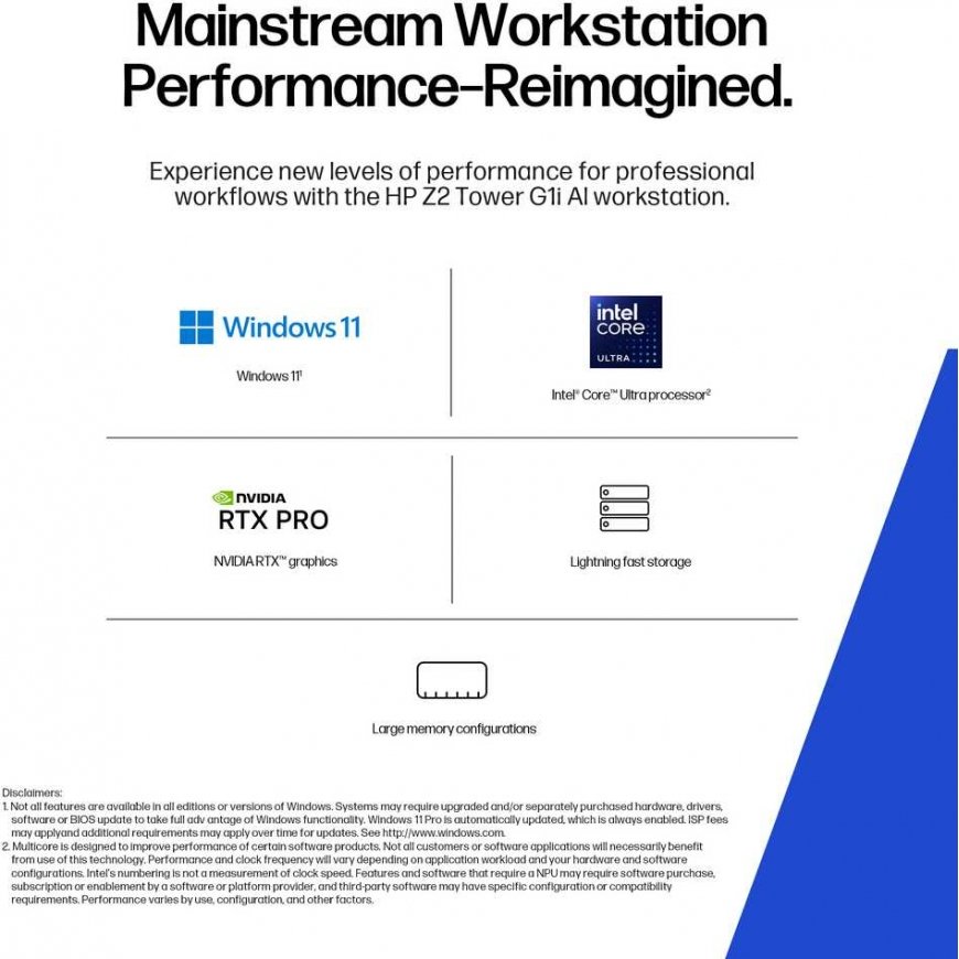 Stacionārais dators HP Z2 G1i Workstation Tower - Ultra 9-285K, 64GB, 1TB SSD, ASV klaviatūra, USB pele, Win 11 Pro, 3 gadi – 4