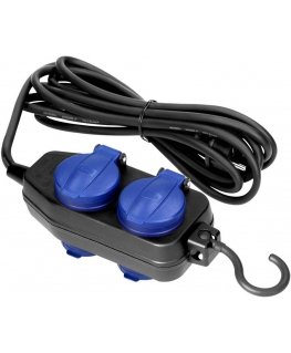 Orno Workshop Extension Lead, splash-proof, IP44, 4 sockets (2+2) 2P+Z IP44, schuko, rubber cable, H05RR-F 3x1.5mm², 10m