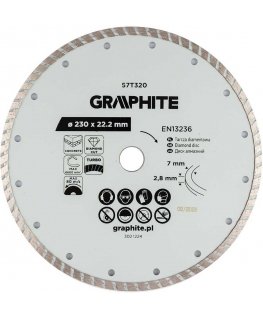 Graphite Deimantinis pjovimo diskas „Turbo“, 230 x 22,22 mm, sausas