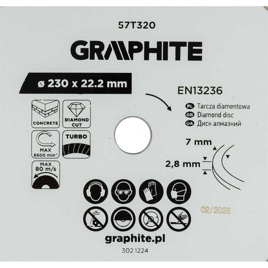 Graphite Diamond Cutting Disc 'Turbo', 230 x 22.22 mm, dry – 4