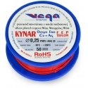 Vega Tronik Kynar hopeapinnoitettu kuparikokoelmakabeli - 0,25 mm / AWG 30 - punainen - 50m Vega Tronik Kynar hopeapinnoitettu kuparikokoelmakabeli - 0,25 mm / AWG 30 - punainen - 50m