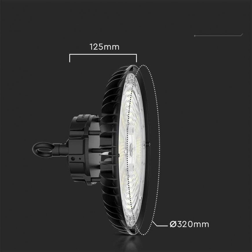 Oprawa V-TAC LED High Bay LIFUD JUHT 0-10V 160Lm/W 120W/150W/200W VT-90202 3000K+4000K+5000K 27000lm 5 Aastat Garantii – 2