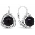 Brilio Silver Luxurious silver earrings with black pearl EA393WBC Brilio Silver Luxurious silver earrings with black pearl EA393WBC