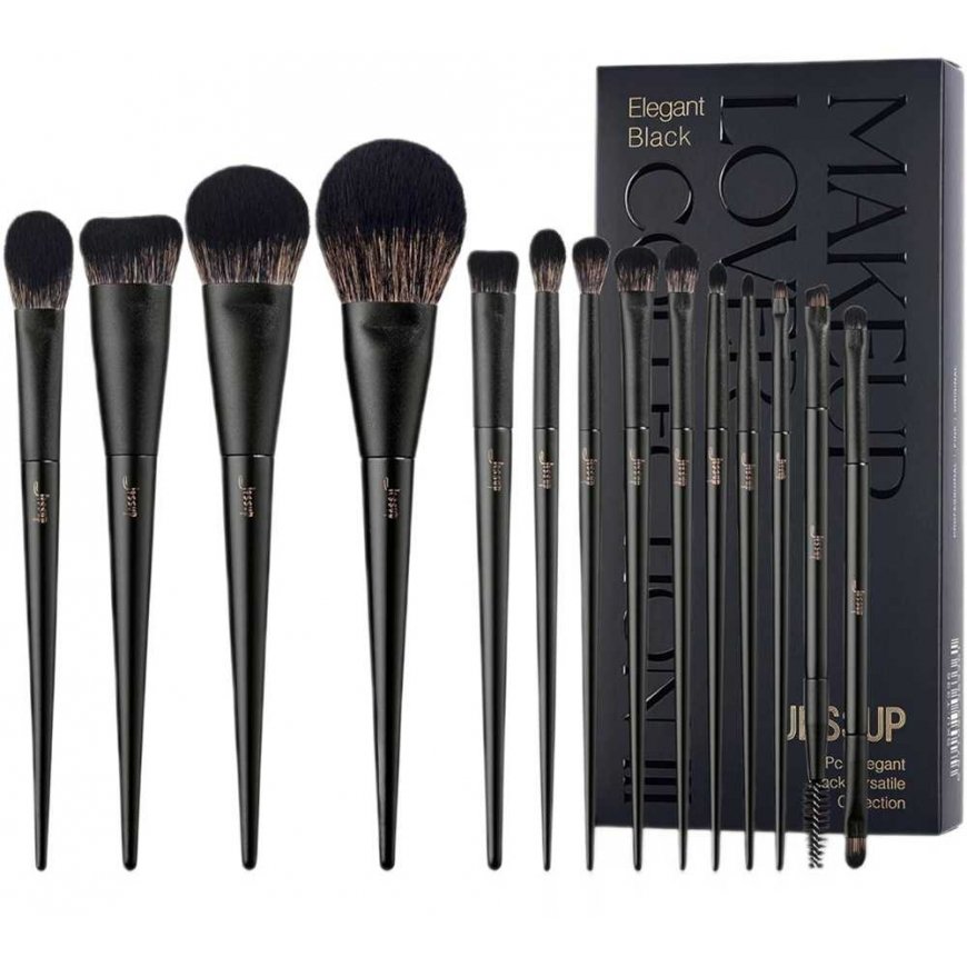 Jessup Matt Musta Värvi 'Versatile Collection' Meigipintslite Komplekt T336, 14 tk.