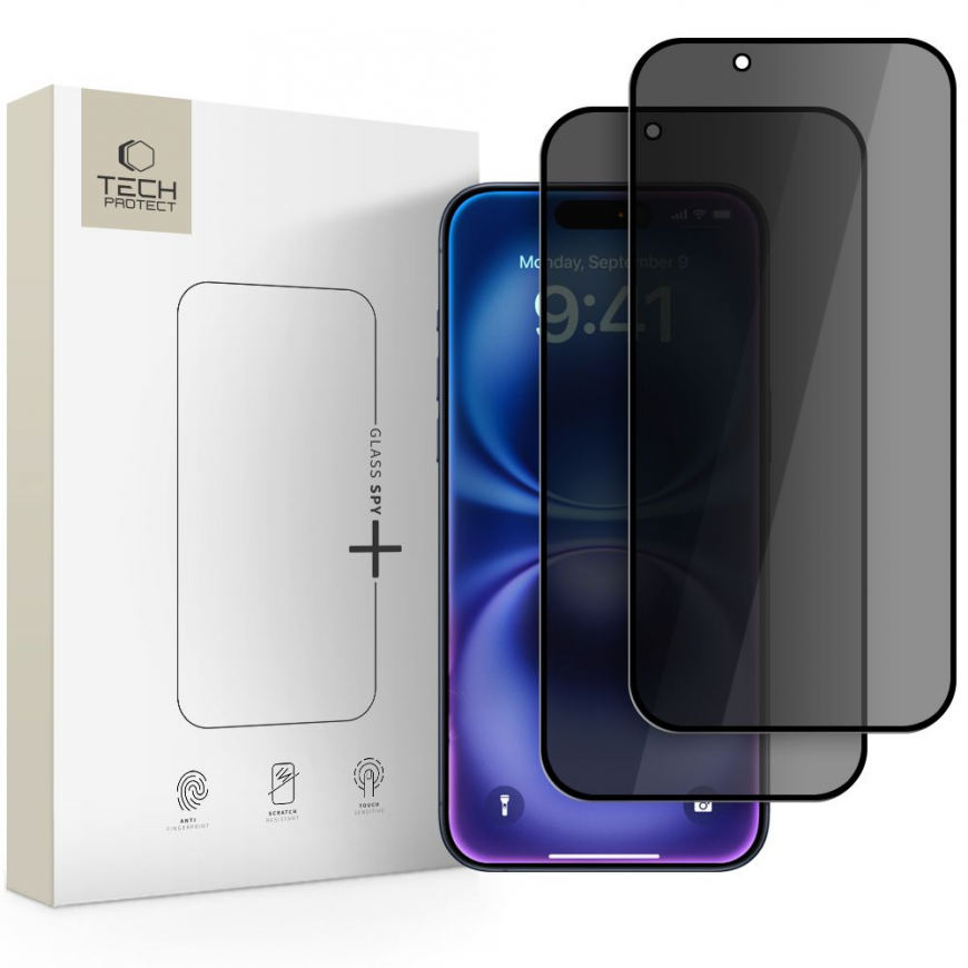 PRIVATIZUOJANTIS STIKLAS TECH-PROTECT GLASS SPY+ 2-PACK IPHONE 17 AIR PRIVATUMAS