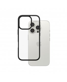PanzerGlass ® HardCase Transparent w. Black Frame iPhone 16 Pro matkapuhelimen suojakotelo Suojus Läpinäkyvä