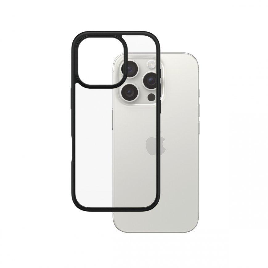 PanzerGlass ® HardCase Transparent w. Black Frame iPhone 16 Pro