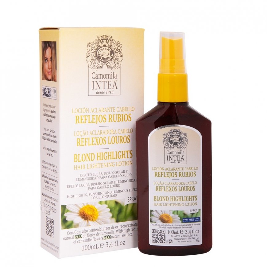 Inteacosmetics Premium Natural Blonde Highlights Hair Lightening Spray with Ecologic Camomile Extrac