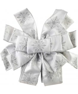 Mondex Since 1986 SANTA LILA napkin 32x130cm white silver snowflakes