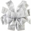 Mondex Alates 1986 SANTA LILA kaspinėlis 32x130cm valgete hõbedaste lumehelvestega