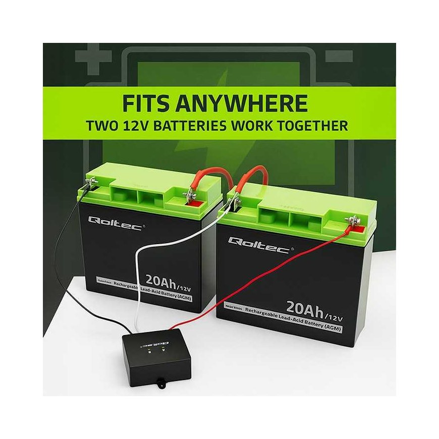 Qoltec Voltage Balancer 24V for batteries 2 x 12V | 5A | LiFePO4 AGM GEL – 3