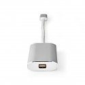 Nedis CCTB64580AL02 video cable adapter 0.2 m USB Type-C Mini DisplayPort Silver