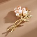 Elegant gold-plated brooch with artificial pearls 'Twig Gold' Elegant gold-plated brooch with artificial pearls 'Twig Gold'