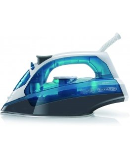 Black & Decker BXIR2200E gludeklis Tvaika gludeklis Nerūsējošā tērauda gludināšanas virsma 2200 W Melns, Zils, Balts
