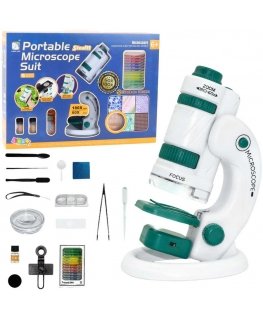 Lean Toys Microscope for Kids with Accessories 60X/180X