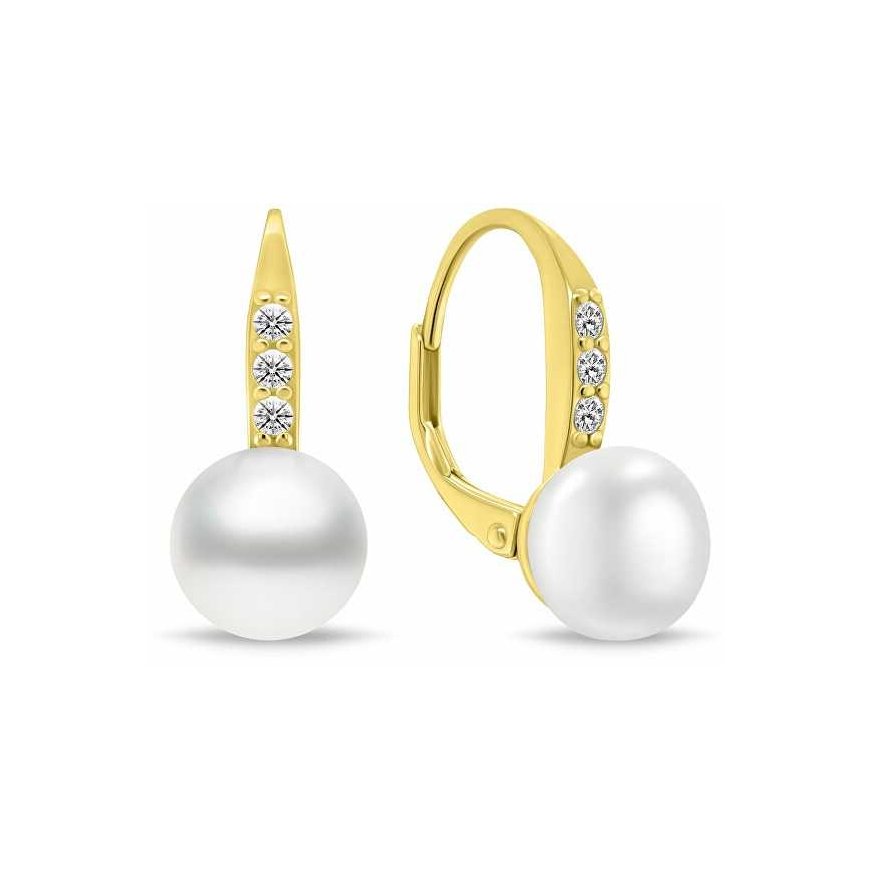 Brilio Silver Charming gold-plated jewelry set with pearls SET291Y (earrings, pendant) – 3