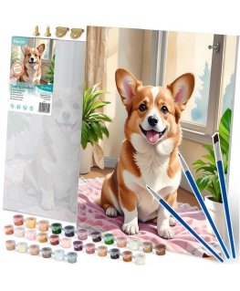 Pilt numbrite järgi 40x50 cm Massido Corgi koer