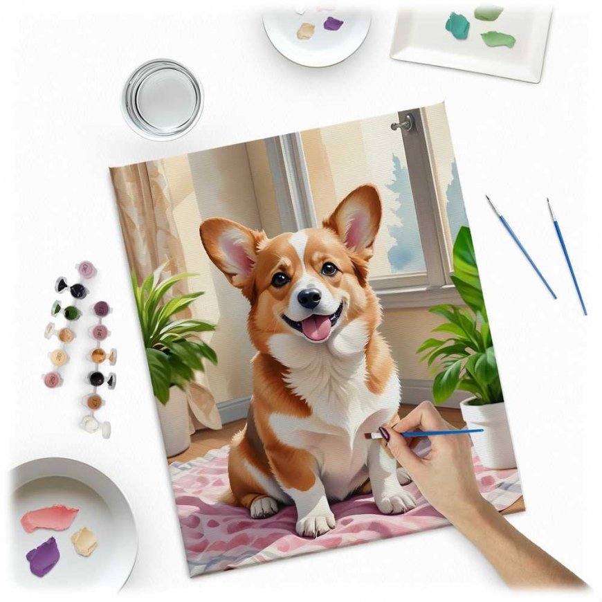 Maalaus numeroin 40x50 cm Massido Corgi koira – 2